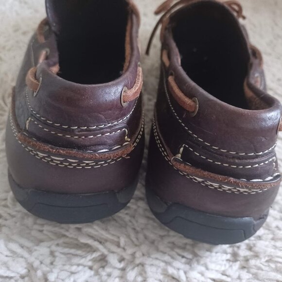 L.L. Bean Men’s Leather Handsewn Moc Shoes Brown Pebbled Driving Moc Sz 12 Wide - Picture 7 of 11